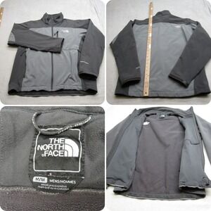 The North Face Apex Jacket Mens Medium Gray Colorblock Water Resistant Softshell
